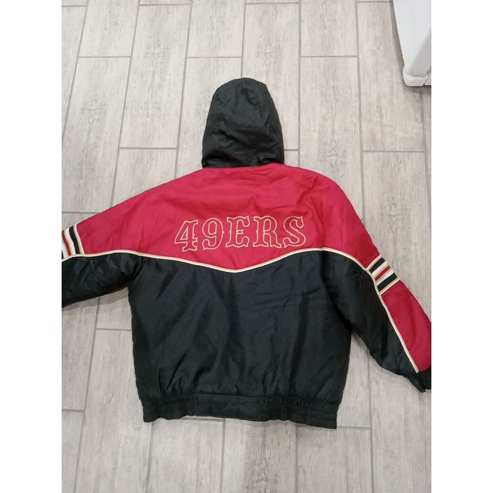 Game Day NFL Fans Gear San Francisco 49ers Hooded Jacket 1990's Large 49ers Embr - Picture 6 of 8